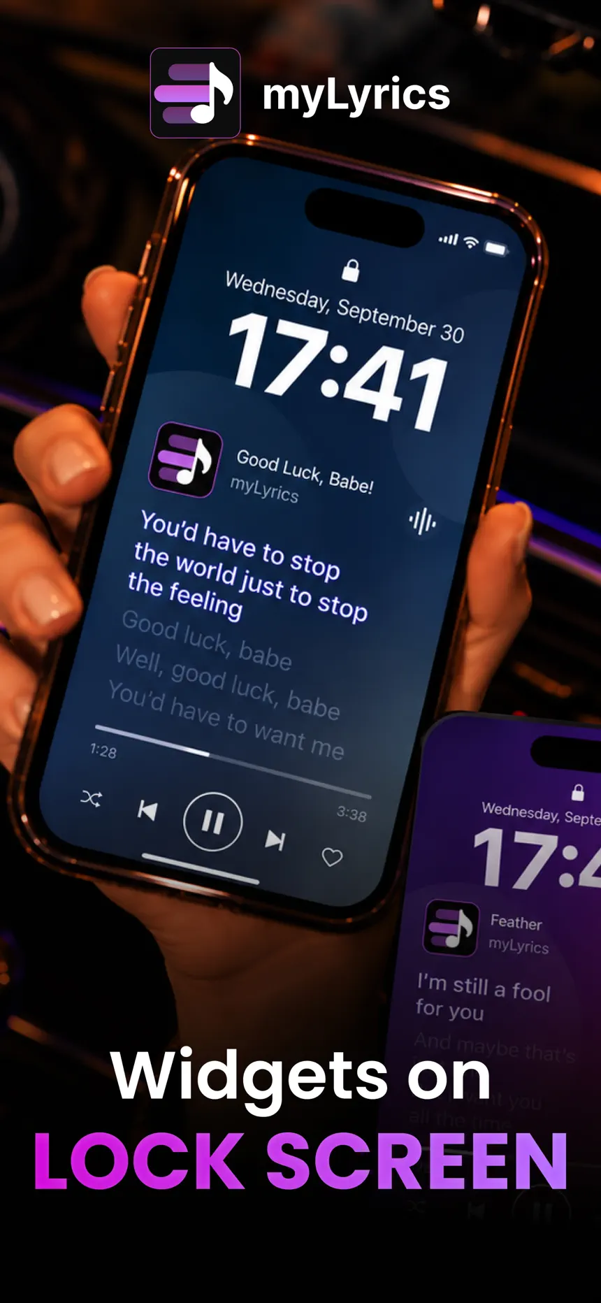 myLyrics: Widgets on lock screen